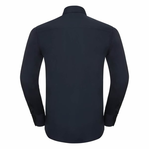 Russell Collection Mens Long Sleeve Poly-Cotton Easy Care Tailored Poplin Shirt