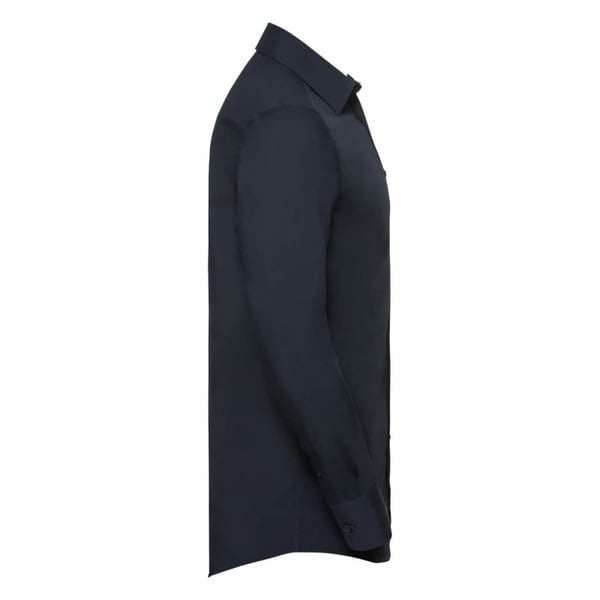 Russell Collection Mens Long Sleeve Poly-Cotton Easy Care Tailored Poplin Shirt