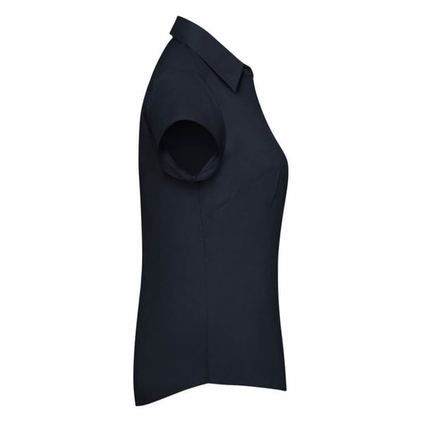 Russell Collection Ladies Cap Sleeve Polycotton Easy Care Fitted Poplin Shirt