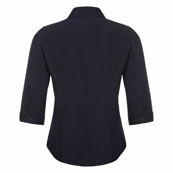 Russell Collection Ladies 3/4 Sleeve Poly-Cotton Easy Care Fitted Poplin Shirt