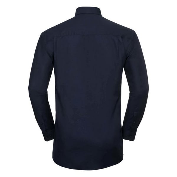Russell Collection Mens Long Sleeve Easy Care Oxford Shirt