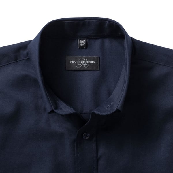 Russell Collection Mens Long Sleeve Easy Care Oxford Shirt
