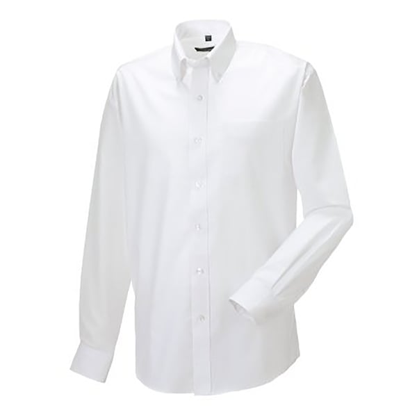 Russell Collection Mens Long Sleeve Easy Care Oxford Shirt