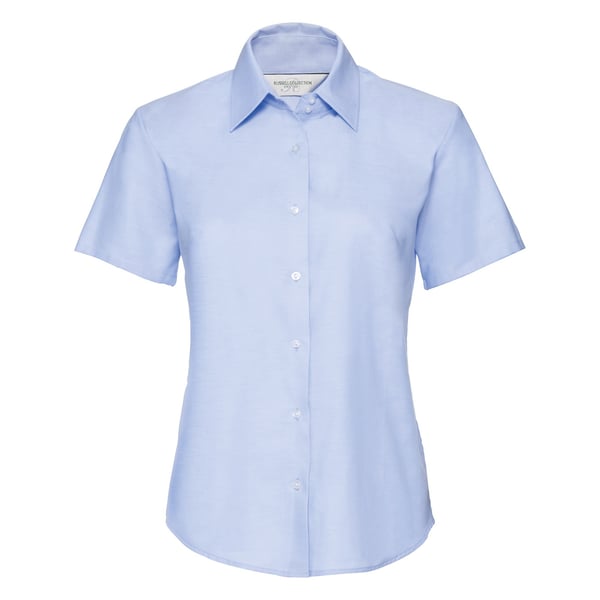 Russell Collection Ladies/Womens kortærmet Oxford-skjorte med kort ærme og nem vedligeholdelse