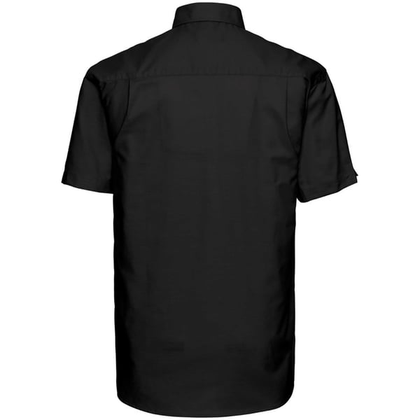 Russell Collection Mens Short Sleeve Easy Care Oxford Shirt