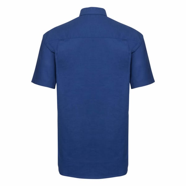 Russell Collection Mens Short Sleeve Easy Care Oxford Shirt