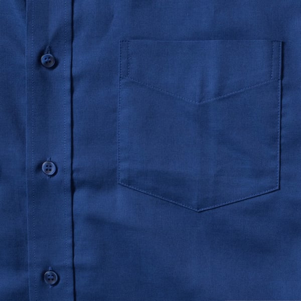 Russell Collection Mens Short Sleeve Easy Care Oxford Shirt