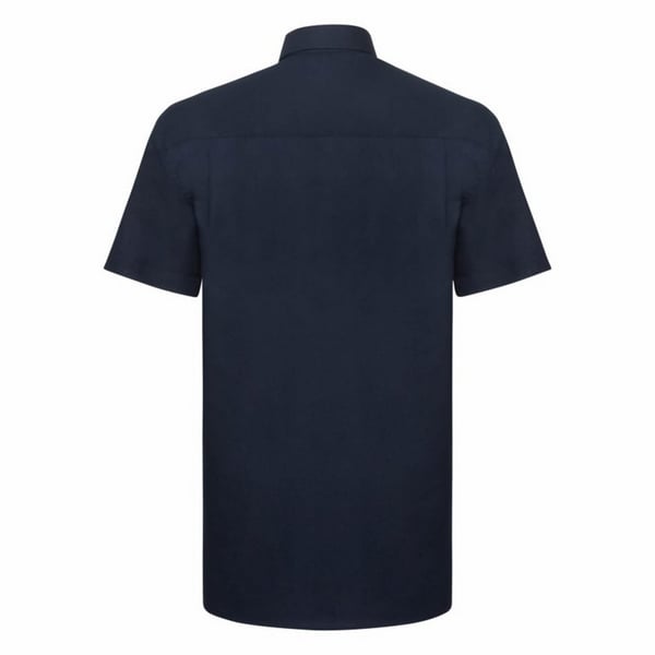 Russell Collection Mens Short Sleeve Easy Care Oxford Shirt