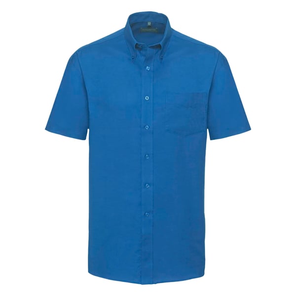 Russell Collection Miesten lyhythihainen Easy Care Oxford -paita