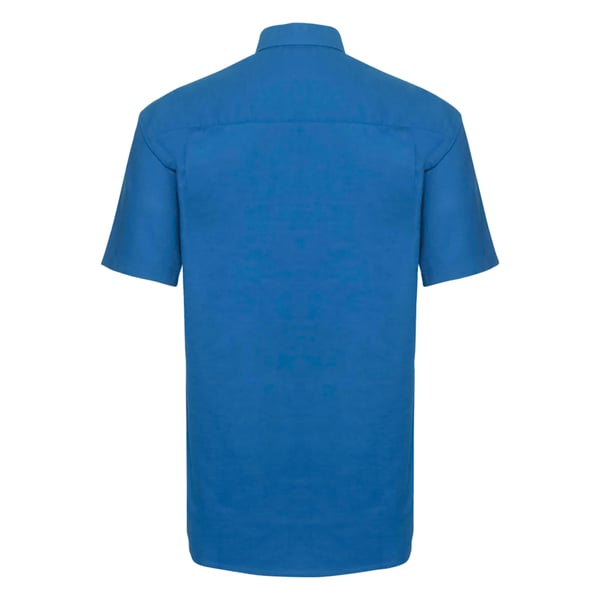 Russell Collection Mens Short Sleeve Easy Care Oxford Shirt