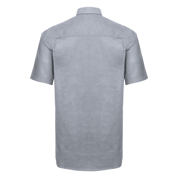 Russell Collection Mens Short Sleeve Easy Care Oxford Shirt
