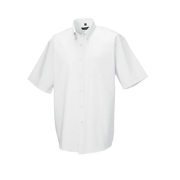 Russell Collection Mens Short Sleeve Easy Care Oxford Shirt