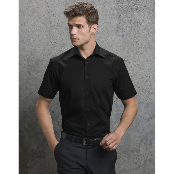 Russell Collection Mens Short Sleeve Easy Care Oxford Shirt