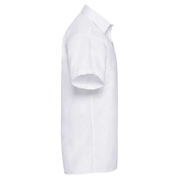 Russell Collection Mens Short Sleeve Poly-Cotton Easy Care Poplin Shirt