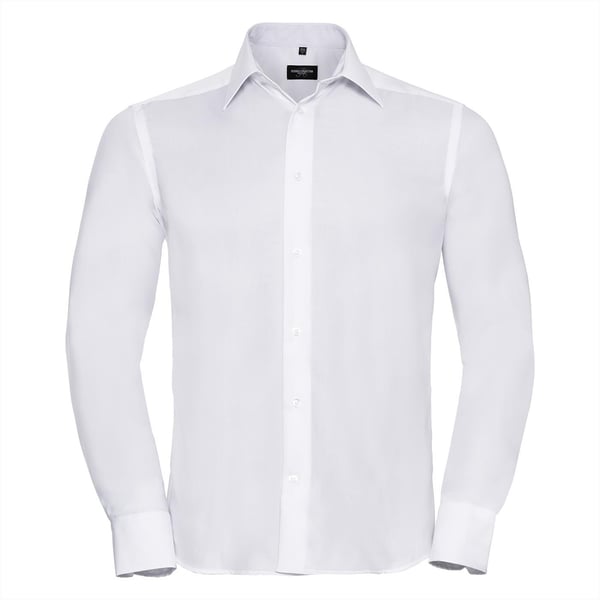 Russell Collection Langærmet Ultimate Non-Iron skjorte til mænd