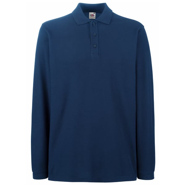 Fruit Of The Loom Mens Premium Long Sleeve Polo Shirt