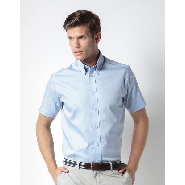Kustom Kit Mens Short Sleeve Tailored Fit Premium Oxford Shirt