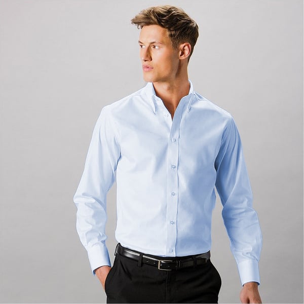 Kustom Kit Mens Long Sleeve Tailored Fit Premium Oxford Shirt