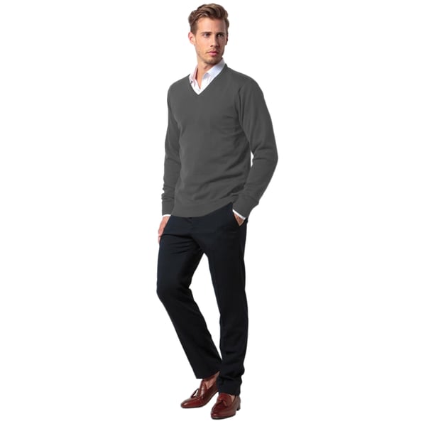 Kustom Kit Mens Arundel Long Sleeve V-Neck Sweater