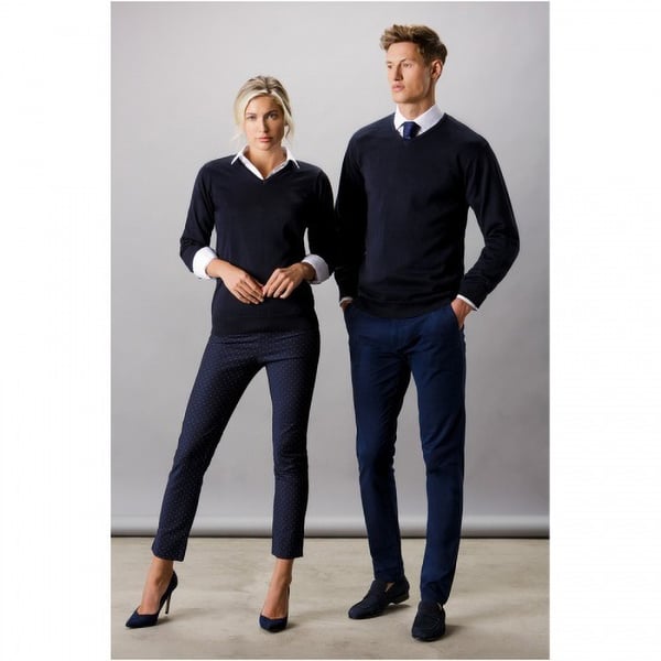 Kustom Kit Ladies Arundel Long Sleeve V-Neck Sweater