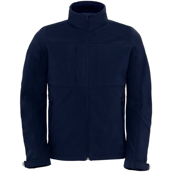 B&C Softshell-jakke med hætte til mænd, åndbar, vandtæt og vindtæt (fleeceforing)