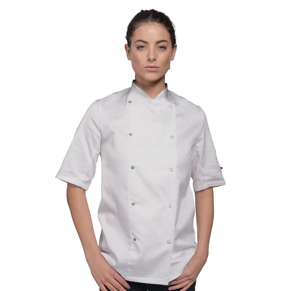 Dennys Ladies/Womens Short Sleeve Chefs Jacket / Chefswear