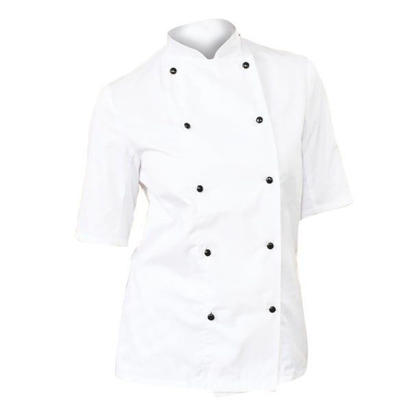 Dennys Womens/Ladies Lightweight Short Sleeve Chefs Jacket / Chefswear Dennys Womens/Ladies Lightweight Short Sleeve Chefs Jacket / Chefswear