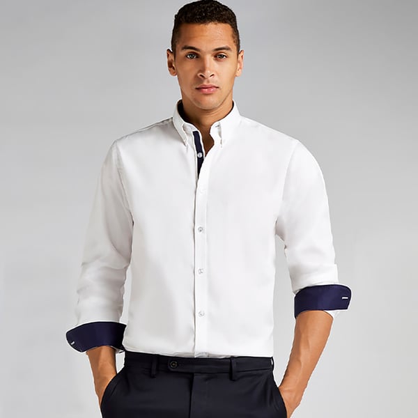 Kustom Kit Mens Contrast Premium Oxford Shirt