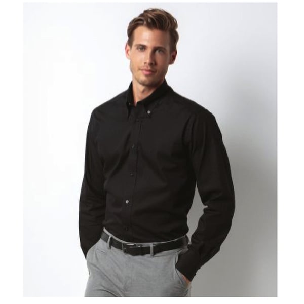 Kustom Kit Mens Slim Fit Long Sleeve Business / Work Shirt