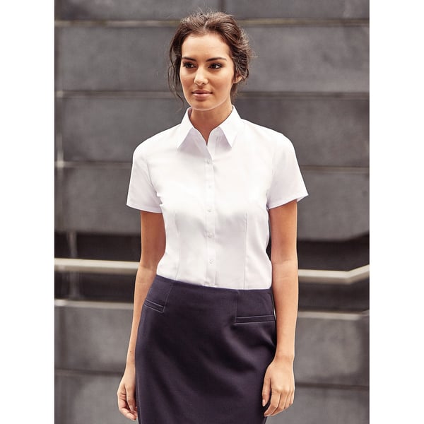 Russell Womens/ladies Herringbone Short Sleeve Work Shirt