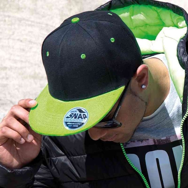 Result Unisex Core Bronx Original Flat Peak Snapback Dual Colour Cap