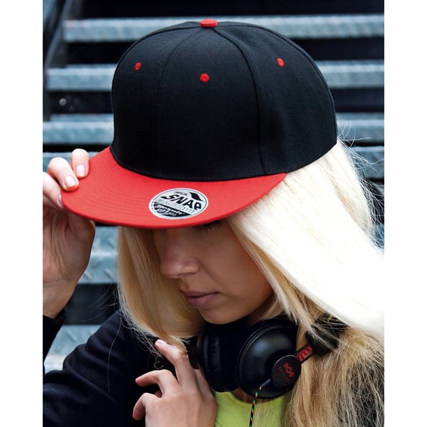 Result Unisex Core Bronx Original Flat Peak Snapback Dual Colour Cap
