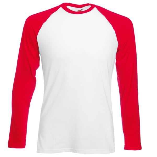 Fruit Of The Loom Miesten Pitkähihainen Baseball T-paita