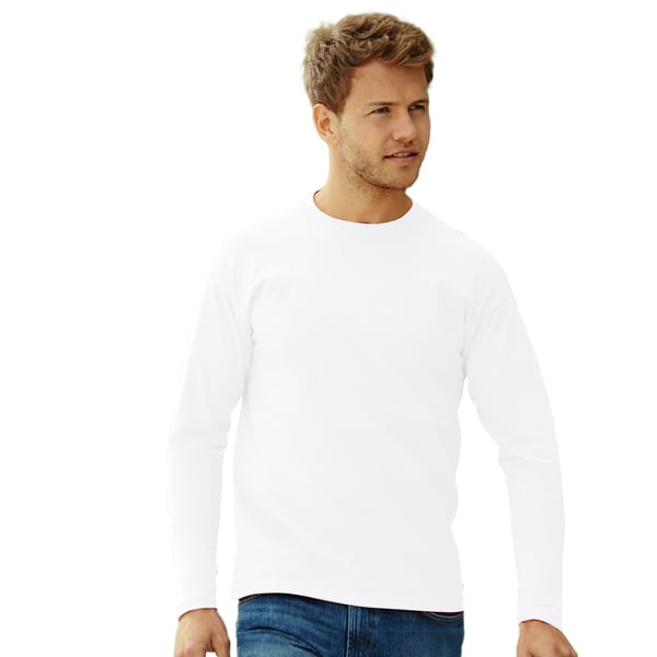 Fruit Of The Loom Mens Valueweight Crew Neck Long Sleeve T-Shirt