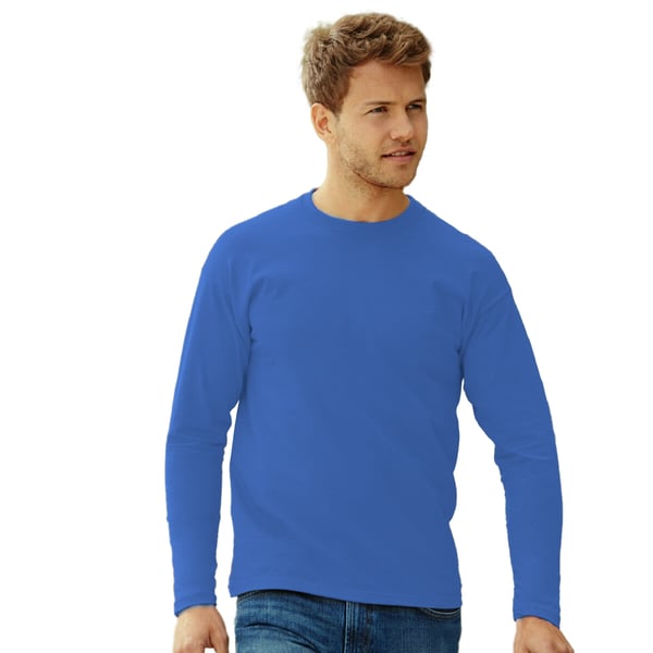 Fruit Of The Loom Mens Valueweight Crew Neck Long Sleeve T-Shirt