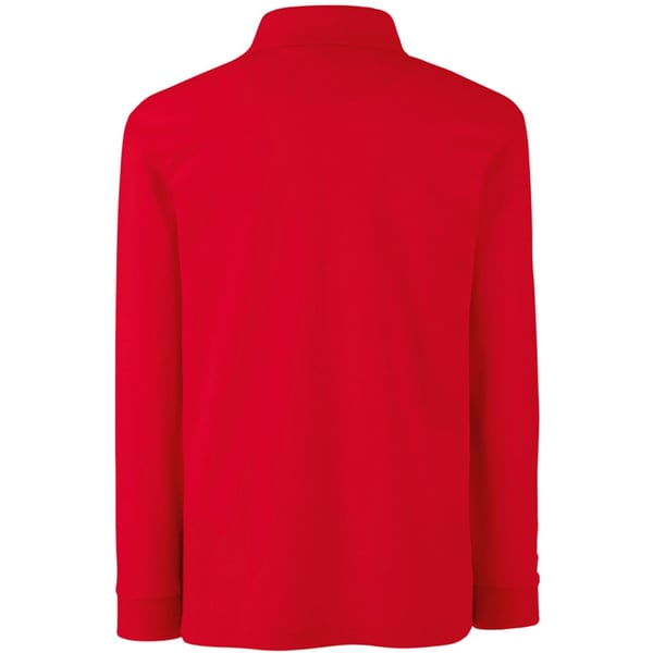 Fruit Of The Loom Childrens Long Sleeve 65/35 Pique Polo / Childrens Polo Shirts
