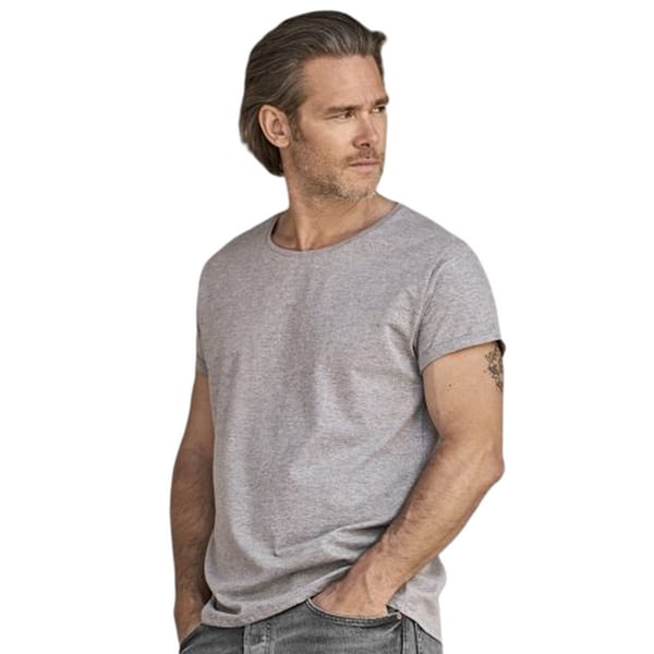 Tee Jays Mens Roll Sleeve Cotton T-Shirt