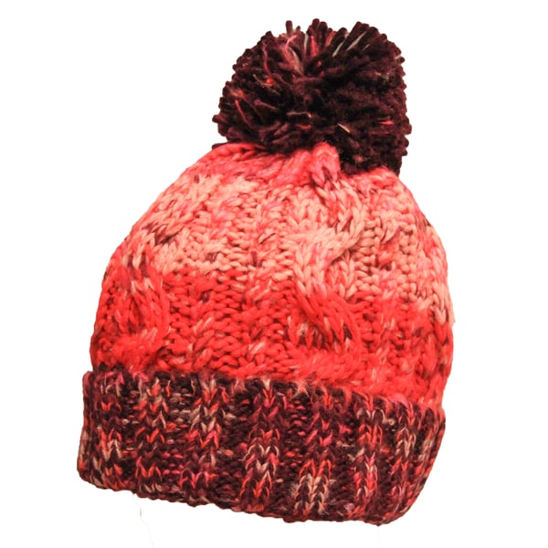 Beechfield Womens/Ladies Corkscrew Pom Pom Beanie
