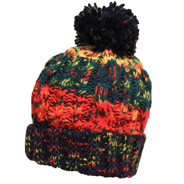 Beechfield Womens/Ladies Corkscrew Pom Pom Beanie