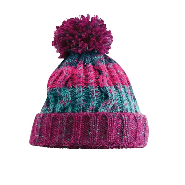 Beechfield Womens/Ladies Corkscrew Pom Pom Beanie