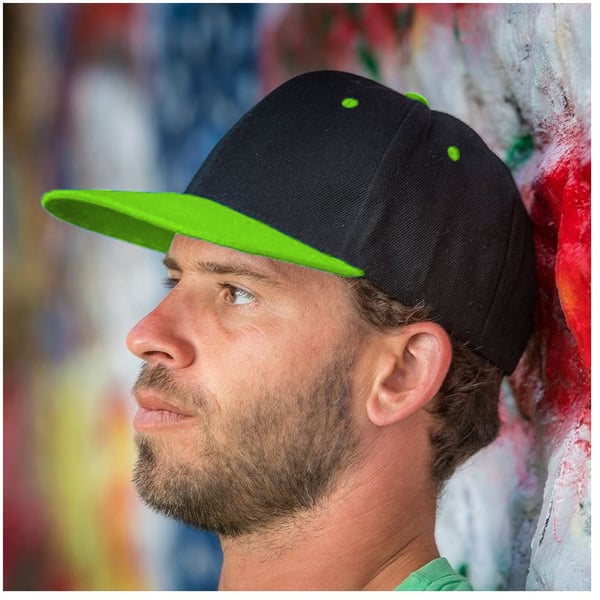 Result Unisex Core Bronx Original Flat Peak Snapback Dual Colour Keps (2-pack)