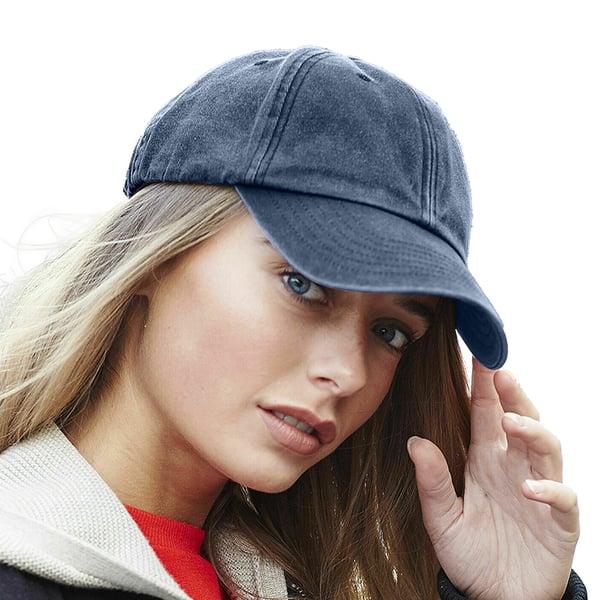 Beechfield Unisex Low Profile Vintage Denim-Look Cap (Pack of 2)
