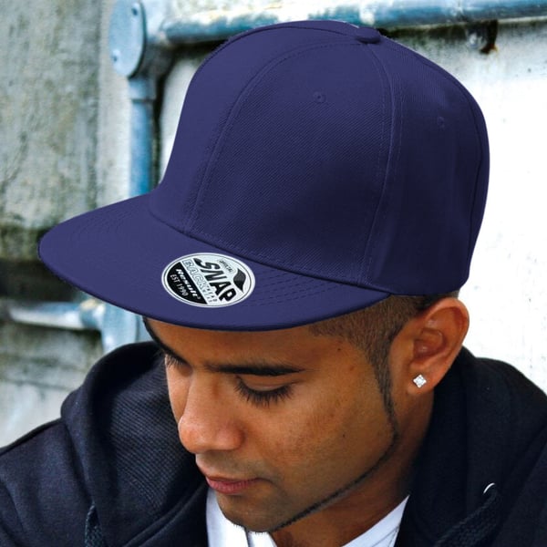 Result Unisex Core Bronx Original Flat Peak Snapback Solid Colour Cap (pakke med 2)