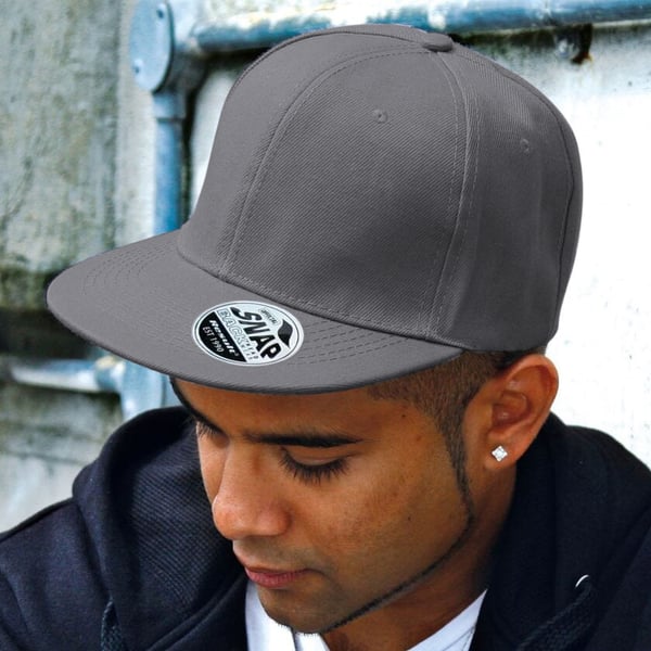 Result Unisex Core Bronx Original Flat Peak Snapback Solid Colour Cap (pakke med 2)