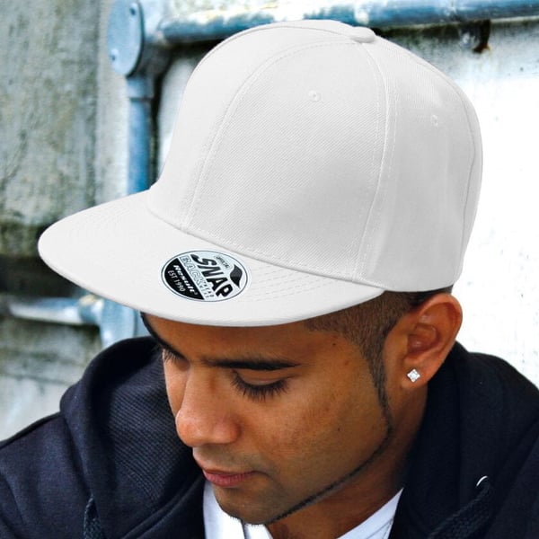 Result Unisex Core Bronx Original Flat Peak Snapback Solid Colour Cap (pakke med 2)