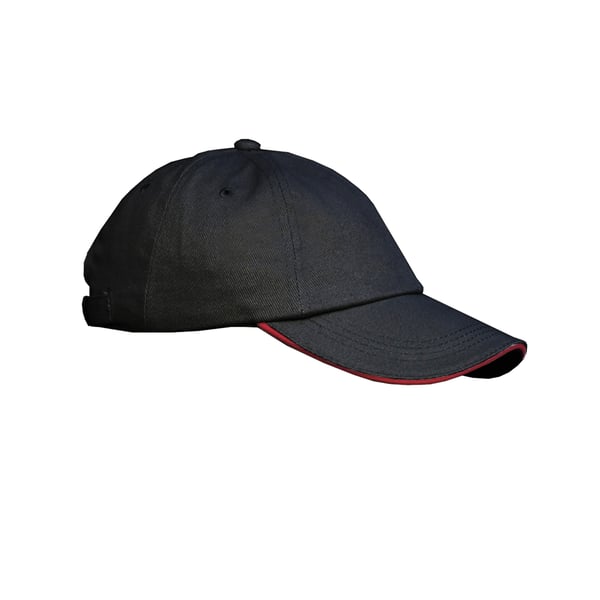Result Unisex Low Profile Heavy Brushed Cotton Baseball Cap With Sandwich Peak (Pack of 2)