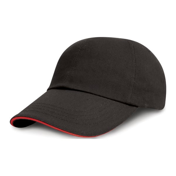 Result Unisex Lågprofil Keps i Kraftig Borstad Bomull med Sandwichskärm (2-pack)