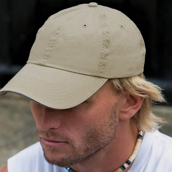 Result Washed Fine Line Cotton Baseball Cap With Sandwich Peak (Pack of 2)