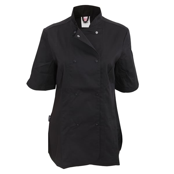 Dennys Womens/Ladies Short Sleeve Fitted Chef Jacket (Pack of 2) Dennys Womens/Ladies Short Sleeve Fitted Chef Jacket (Pack of 2)
