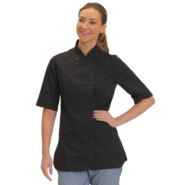 Dennys Womens/Ladies Short Sleeve Fitted Chef Jacket (Pack of 2)